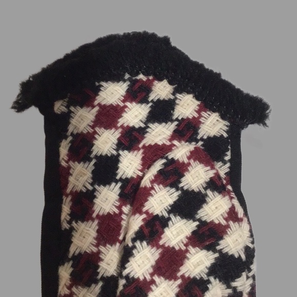 Vintage Woven Envelope Shoulder Bag and Gloves Set, Maroon/Black/Cream, 3-Pieces - Picture 11 of 14